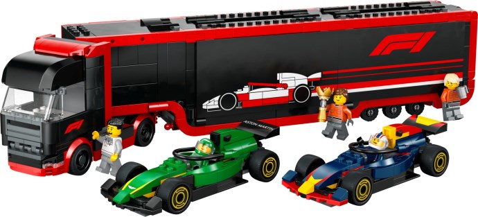 LEGO 60445 F1 Truck with RB20 & AMR24 F1 Cars
